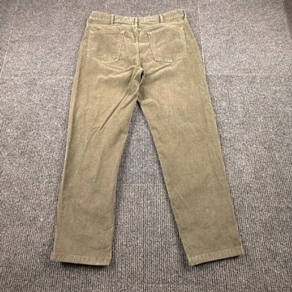 Lands End Mens Size 35 Traditional Fit Corduroy Pants Olive Green Stretch 501617 - Picture 2 of 12